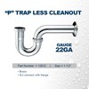 Everflow P-Trap for Tubular Drain Applications, 22GA Chrome Plated Brass 1-1/2" 12812